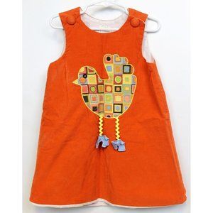 Potato Saks  Corduroy Jumper Dress Sz 4T Turkey Thanksgiving Fall Autumn